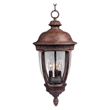 Maxim Three Light Sienna Seedy Glass Hanging Lantern 3468CDSE